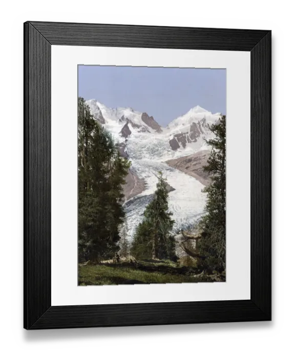 Framed Print : Der Roseggletscher, ein Gletscher an der Nordseite der Berninagruppe im Kanton Graubuenden