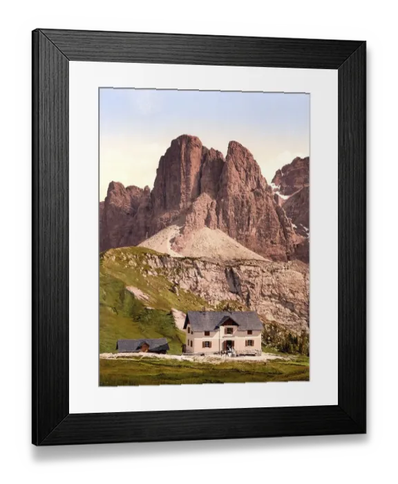 Framed Print : Val Gardena, Groednerjoch, Hospice and Sella mountains