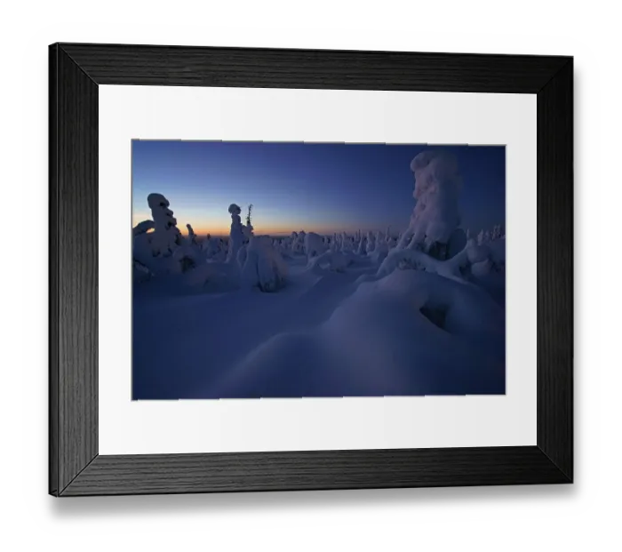 Framed Print : Snow landscape, Kuntivaara, Finland, Europe
