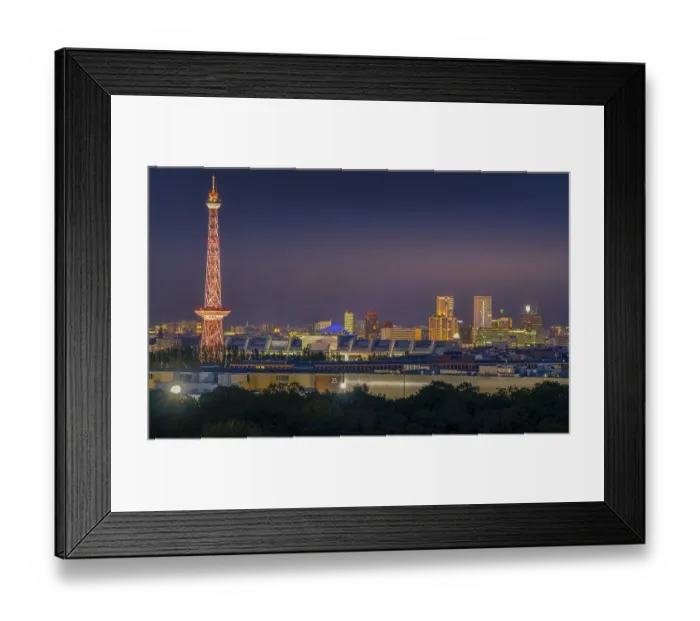 Framed Print : Blue hour, city panorama, Berlin, Germany, Europe