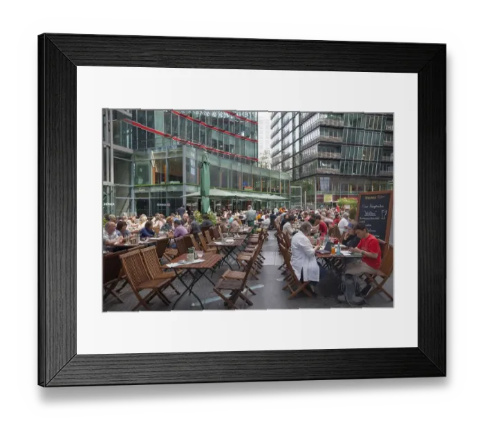 Framed Print : Restaurant bar in Sony Center, Berlin