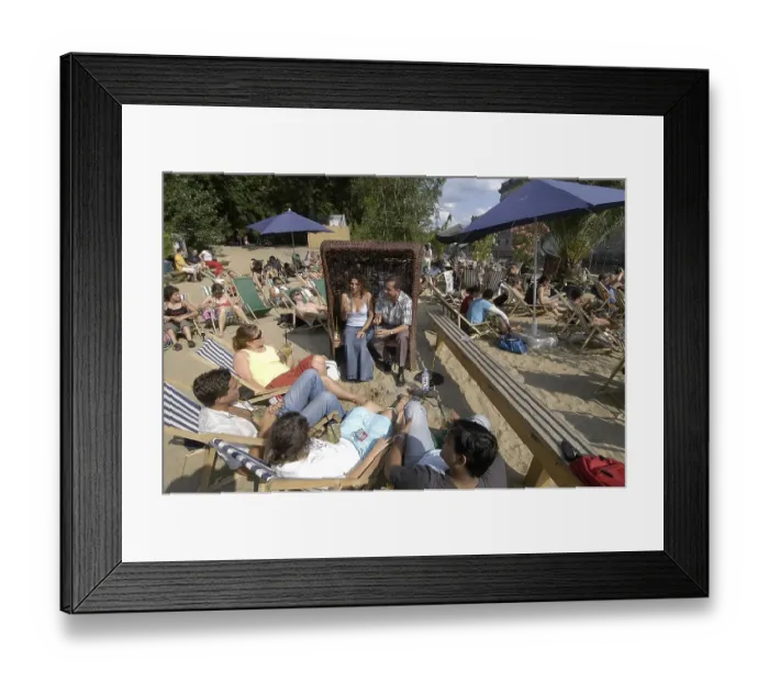 Framed Print : Young people in a Berlin strand bar