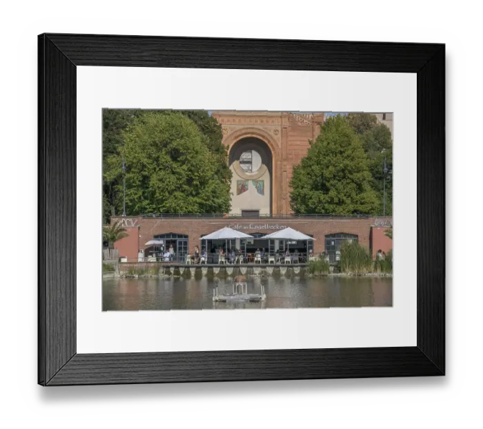 Framed Print : Cafe am Engelbecken, St. Michael Church