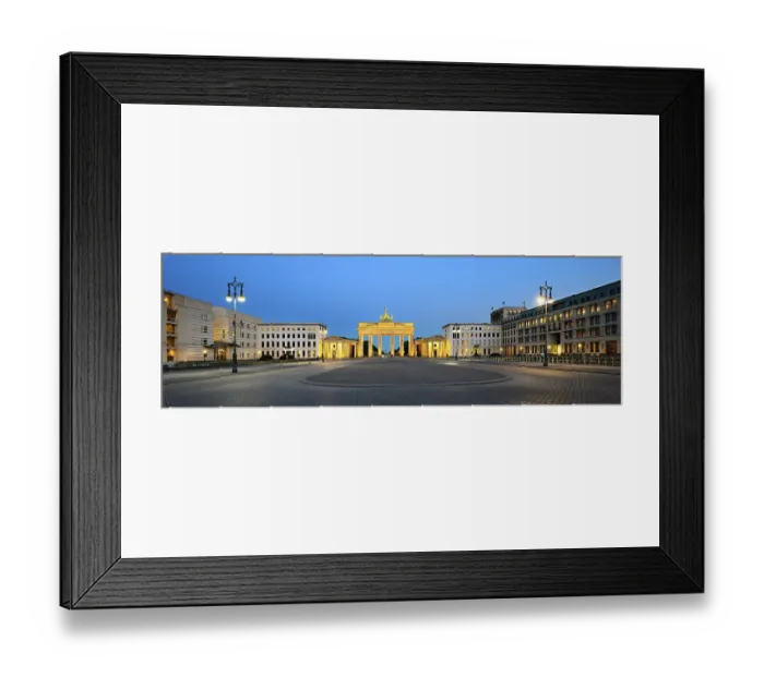 Framed Print : Pariser Platz with illuminated Brandenburg Gate at dawn Framed Print : Pariser Platz with illuminated Brandenburg Gate at dawn