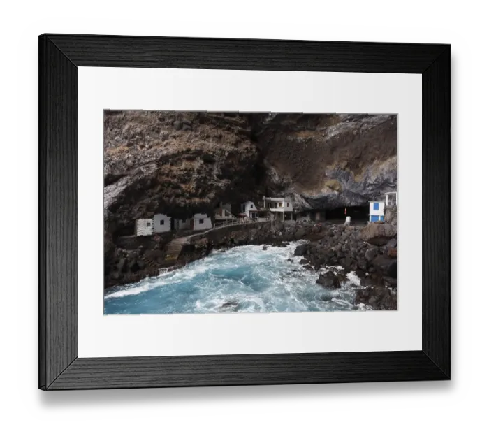 Framed Print : Settlement in a cave, Poris de Candelaria near Tijarafe