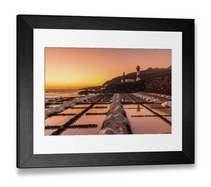 Framed Print : Sunset at the Fuencaliente Lighthouse on the route of the volcanoes south of the island of La Palma
