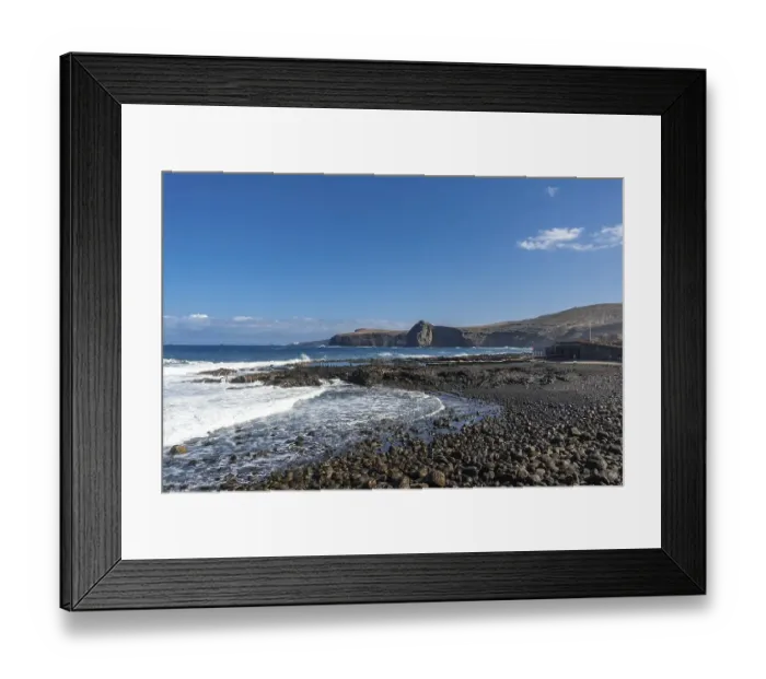 Framed Print : Beach near the Las Salinas de Agaete natural pools in Puerto de Las Nieves in Gran Canaria