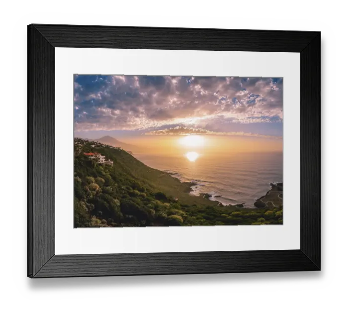 Framed Print : View of the Pico del Teide with setting sun in the sea Framed Print : View of the Pico del Teide with setting sun in the sea