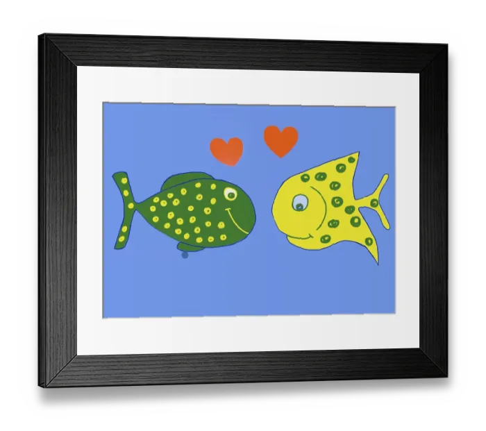Framed Print : Naive illustration, children's drawing