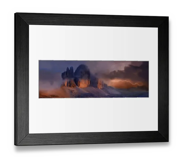 Framed Print : Sunset, storm clouds, north faces