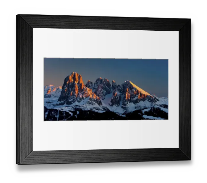 Framed Print : Langkofel mountain and Plattkofel mountain
