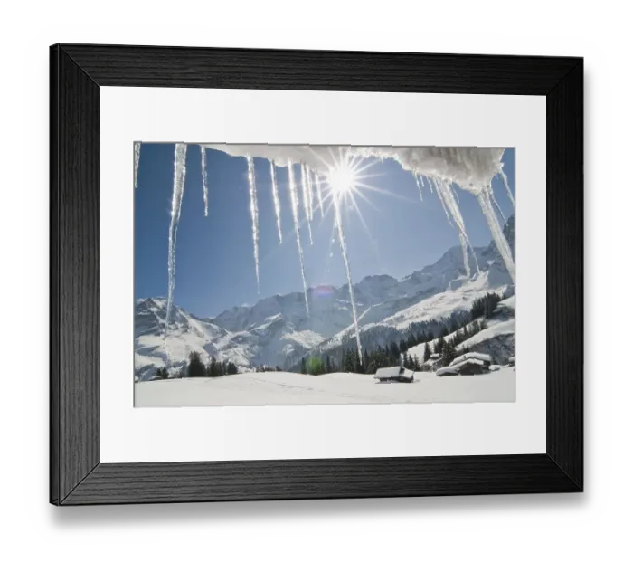 Framed Print : Snowy mountain landscape, Muerren