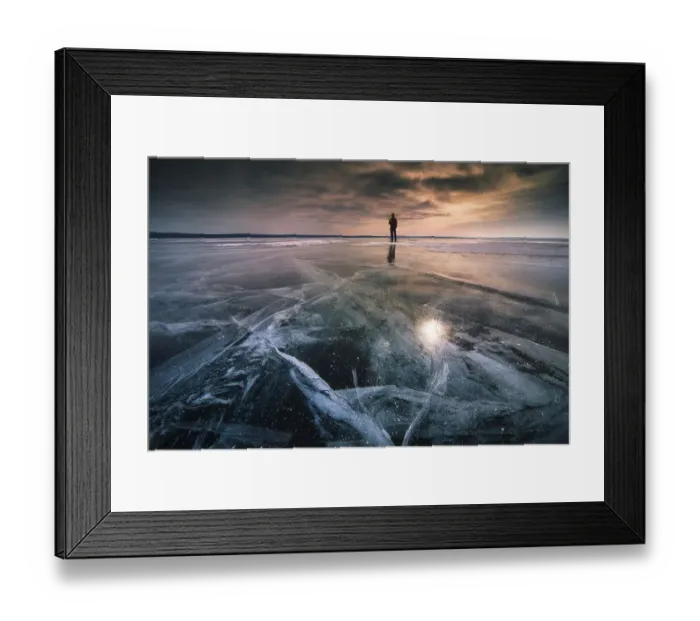 Framed Print : Frozen Khuvsgul lake. Khuvsgul province