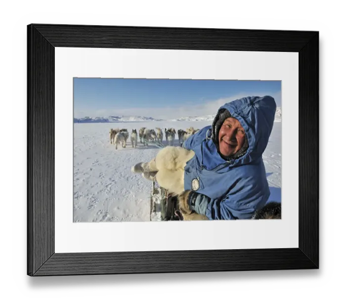 Framed Print : Dogsled guide, dog sledding trip to Ilulissat Fjord