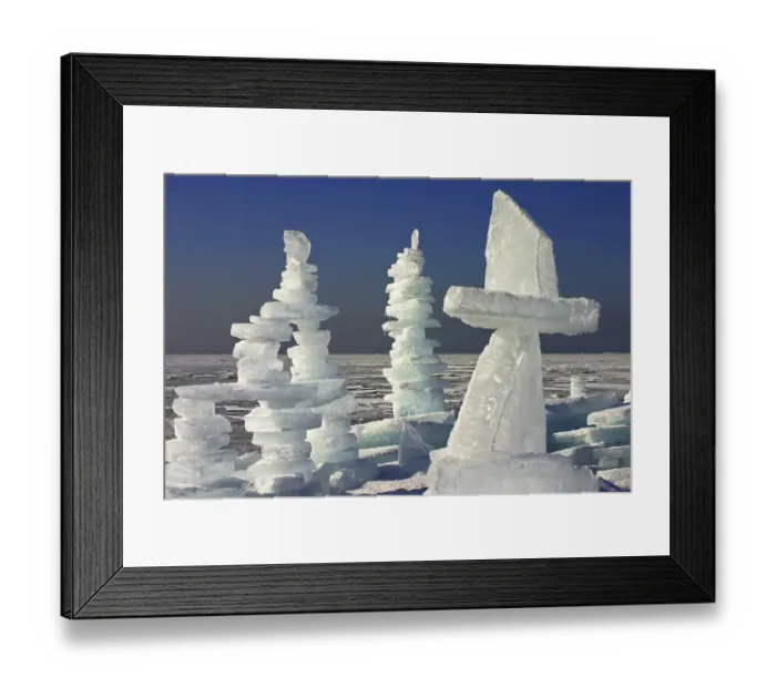 Framed Print : Man-made ice towers on frozen lake Chiemsee Framed Print : Man-made ice towers on frozen lake Chiemsee