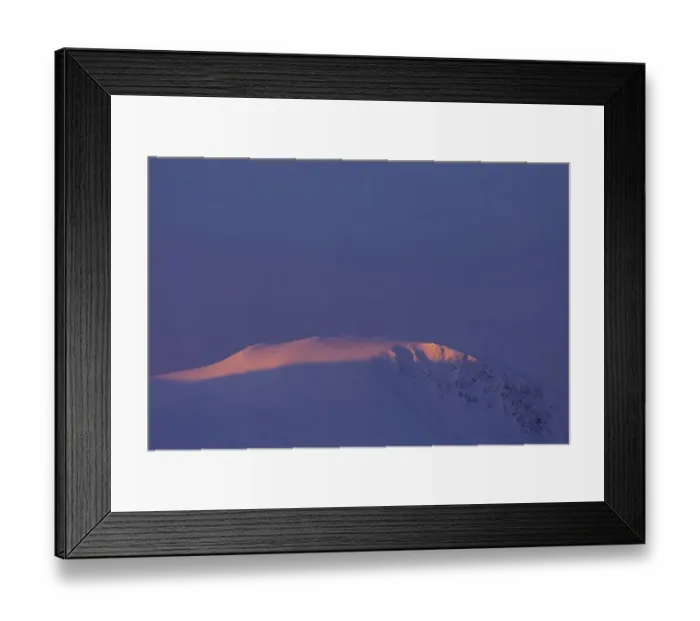 Framed Print : Alpenglow on the Storhoe mountain peak in winter Framed Print : Alpenglow on the Storhoe mountain peak in winter