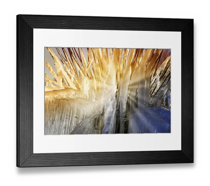 Framed Print : Icicles on the river, Lahn, Wetzlar