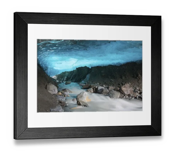 Framed Print : Glacier cave with a stream, Pasterze glacier Framed Print : Glacier cave with a stream, Pasterze glacier