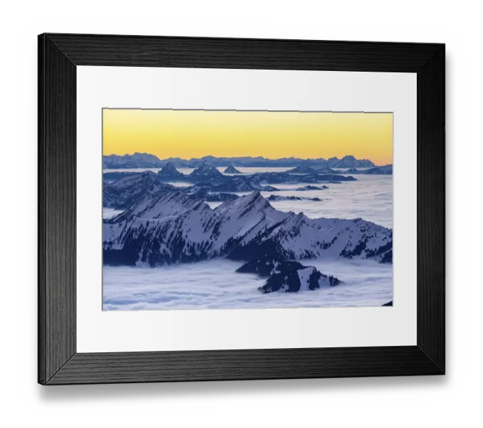 Framed Print : View from the Saentis to the mountains of Central Switzerland Framed Print : View from the Saentis to the mountains of Central Switzerland