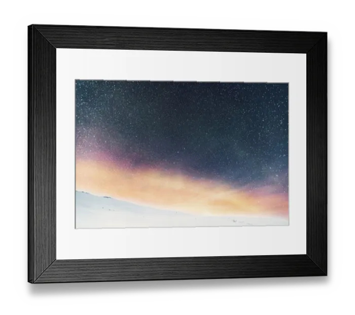 Framed Print : Starry sky with northern lights