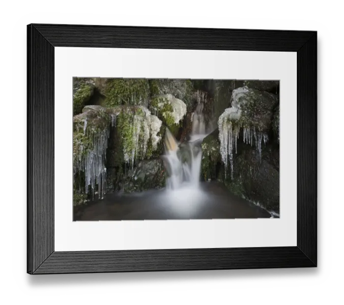 Framed Print : Icicles in creek, Bergpark Wilhelmshoehe Framed Print : Icicles in creek, Bergpark Wilhelmshoehe