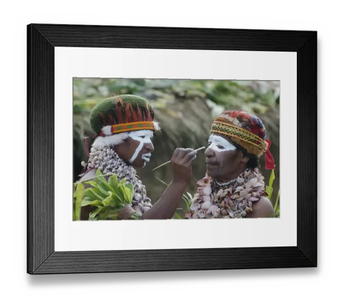Framed Print : Performers preparing for a Sing-sing at Paiya Show