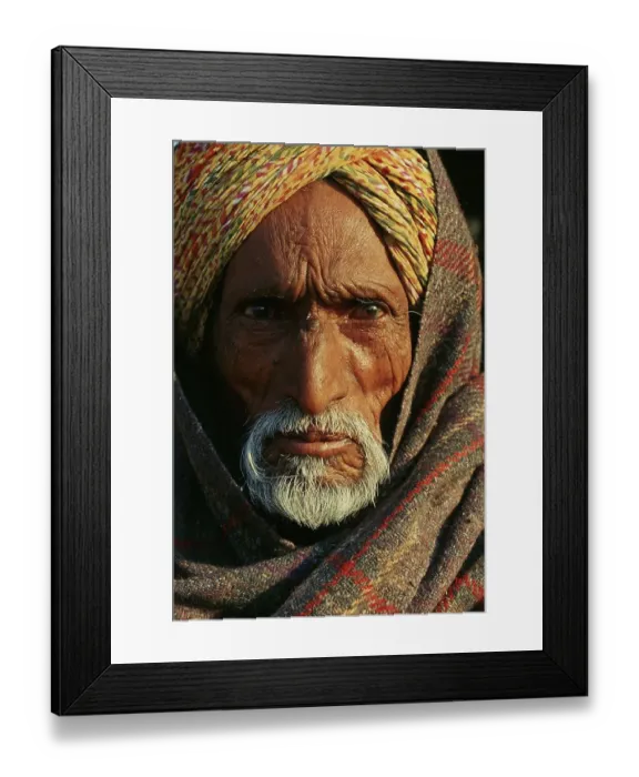 Framed Print : Portrait of a traditional muslim man, India, Asia Framed Print : Portrait of a traditional muslim man, India, Asia