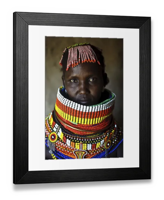 Framed Print : Portrait of a young woman from the Turkana tribe Framed Print : Portrait of a young woman from the Turkana tribe