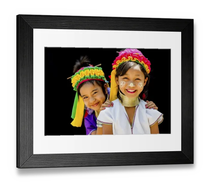 Framed Print : Two Kayan hill tribe girls, Chiang Mai Framed Print : Two Kayan hill tribe girls, Chiang Mai