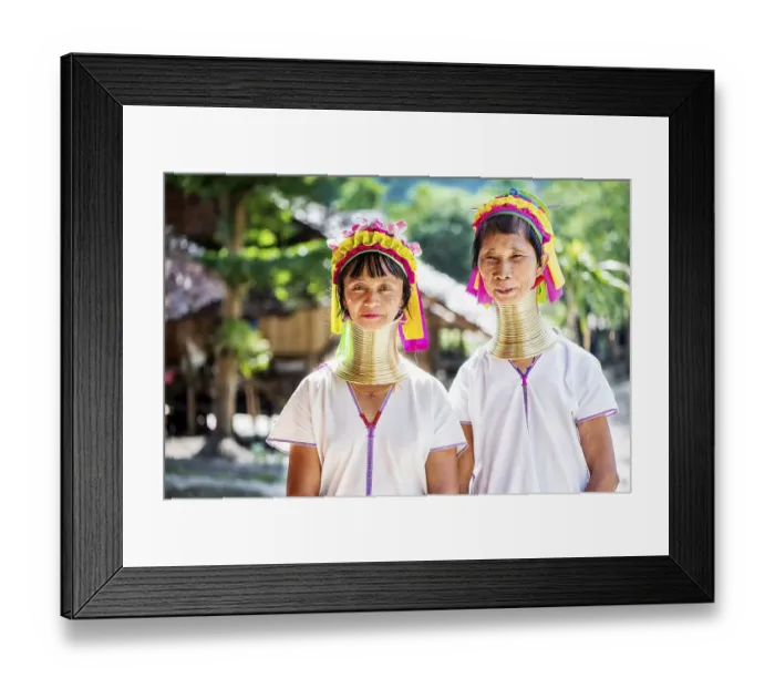 Framed Print : Two Kayan women, Chiang Mai, Thailand, Asia