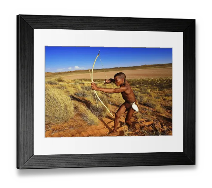 Framed Print : Bushman of the San people hunting Framed Print : Bushman of the San people hunting