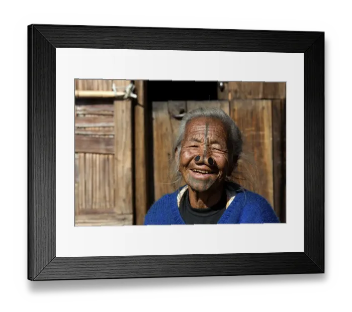 Framed Print : Woman of the Apatani people, with nose plugs Framed Print : Woman of the Apatani people, with nose plugs