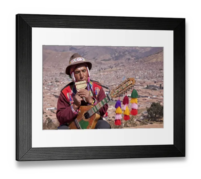 Framed Print : Musician wearing a traditional costume
