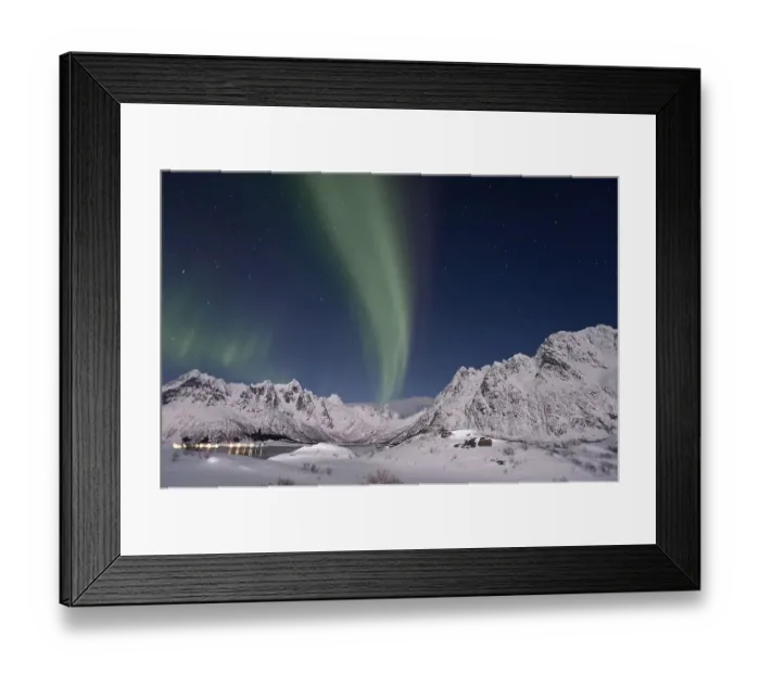 Framed Print : Northern lights or polar lights in Austnesfjorden Framed Print : Northern lights or polar lights in Austnesfjorden