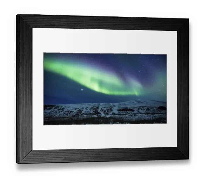 Framed Print : Northern Lights (Aurora borealis) over mountains Framed Print : Northern Lights (Aurora borealis) over mountains