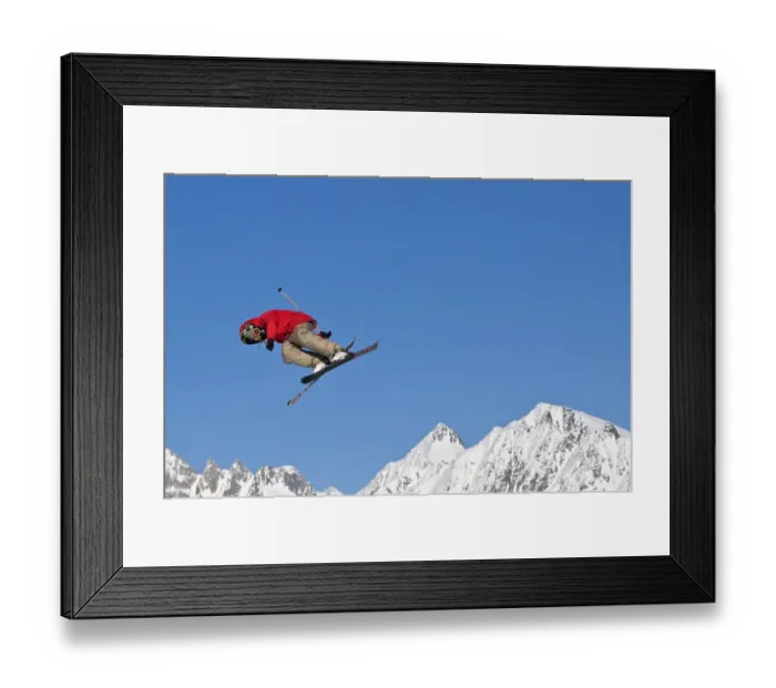 Framed Print : Trick skier in Andermatt, Uri, Switzerland, Europe Framed Print : Trick skier in Andermatt, Uri, Switzerland, Europe