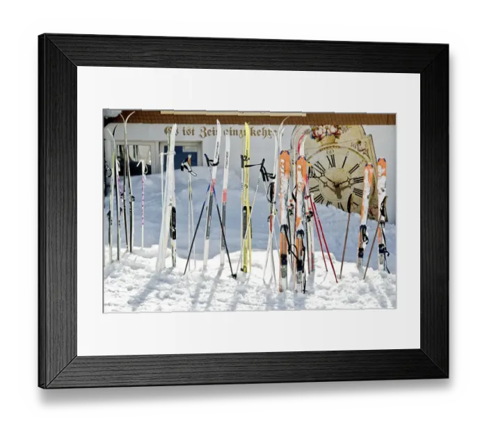 Framed Print : Cross-country skis in front of Todtnauer Huette mountain inn Framed Print : Cross-country skis in front of Todtnauer Huette mountain inn