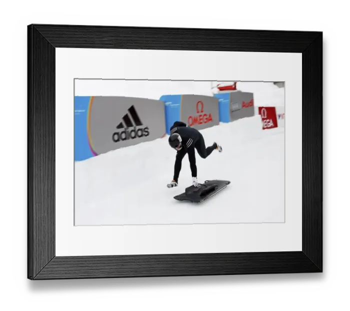 Framed Print : Start, skeleton, World Cup St. Moritz 2010