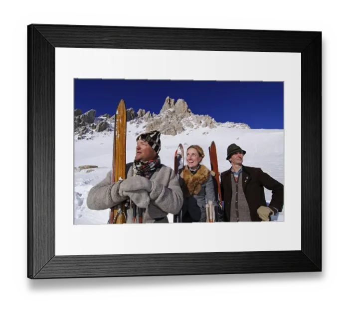 Framed Print : Participants in nostalgic ski race