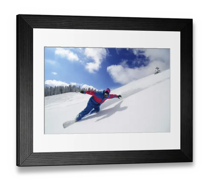 Framed Print : Snowboarder, Reit im Winkl, Chiemgau