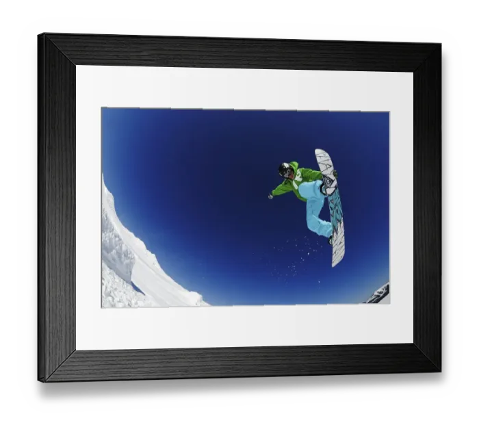 Framed Print : Snowboarder, fun park, ski resort of Reit im Winkl