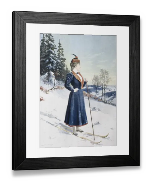 Framed Print : Woodcut On Snowy Heights Framed Print : Woodcut On Snowy Heights