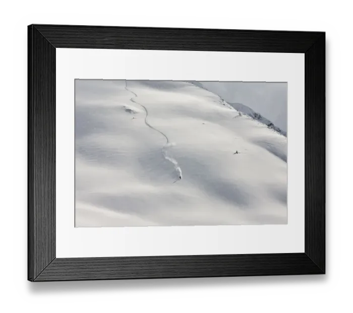 Framed Print : Freestyle skier in terrain covered in deep snow