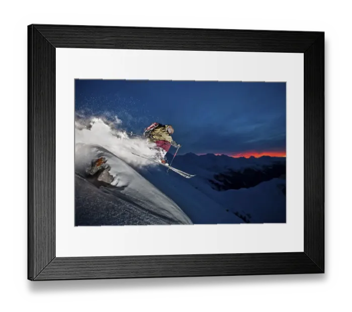 Framed Print : Freerider, skier, snowy landscape Framed Print : Freerider, skier, snowy landscape
