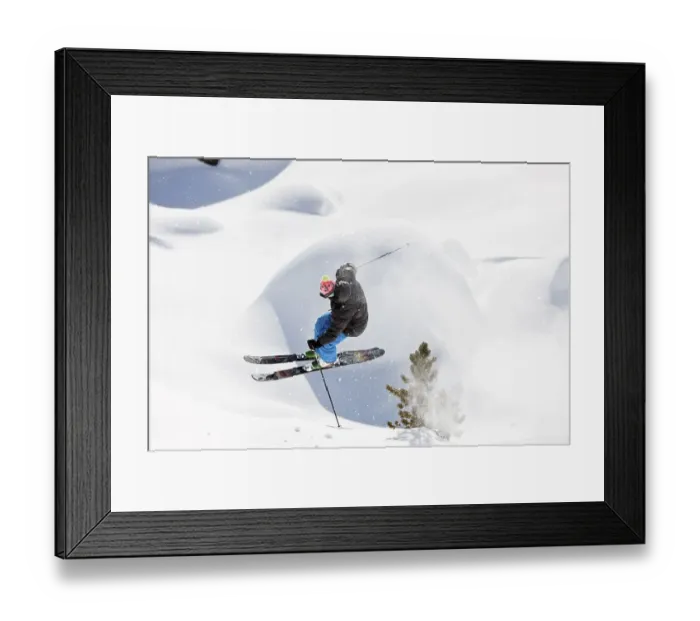 Framed Print : Freerider, skier jumping, snowy landscape Framed Print : Freerider, skier jumping, snowy landscape