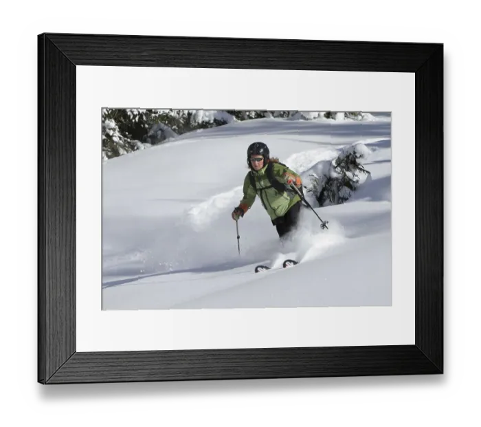 Framed Print : Skier in powder snow, Salzburg, Austria, Europe