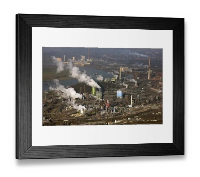 Framed Print : Aerial view of a new blast furnace Framed Print : Aerial view of a new blast furnace