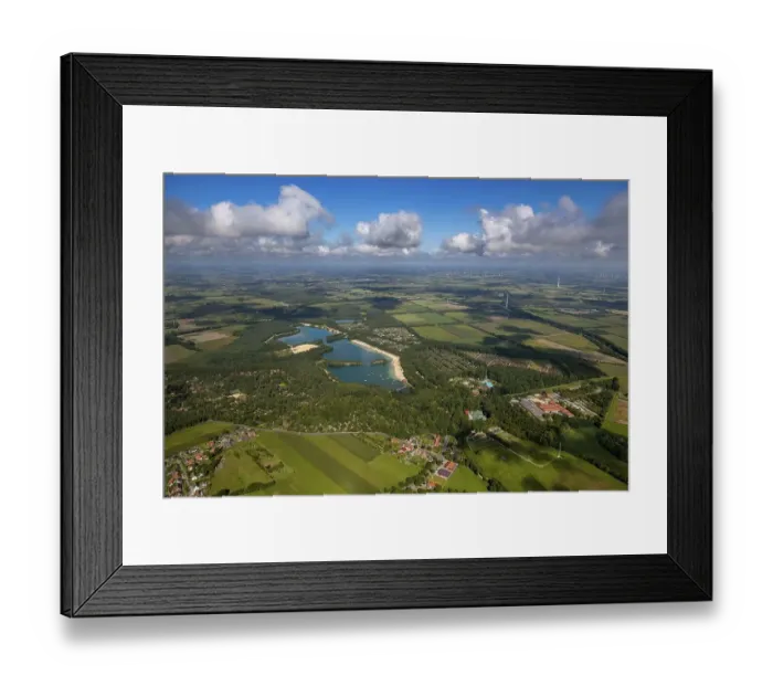 Framed Print : Aerial view, Ferienzentrum Schloss Dankern holiday resort Framed Print : Aerial view, Ferienzentrum Schloss Dankern holiday resort