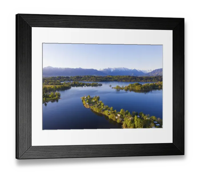 Framed Print : Lake Staffelsee with camping island Buchau