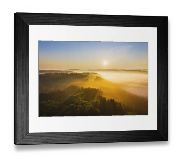 Framed Print : Sunrise with fog in the Isar valley Framed Print : Sunrise with fog in the Isar valley
